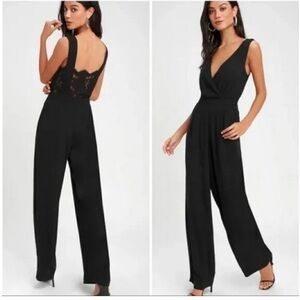 Lulu's Chic Black Lace Jumpsuit